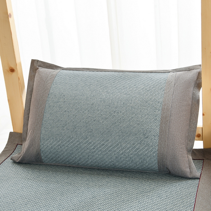 91家纺网 家纺一手货源 找家纺 小牛席业 2025新款PE冷感霸王藤凉席（经典包边款） 蓝色