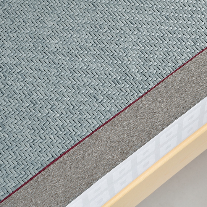 91家纺网 家纺一手货源 找家纺 小牛席业 2025新款PE冷感霸王藤凉席（经典包边款） 蓝色