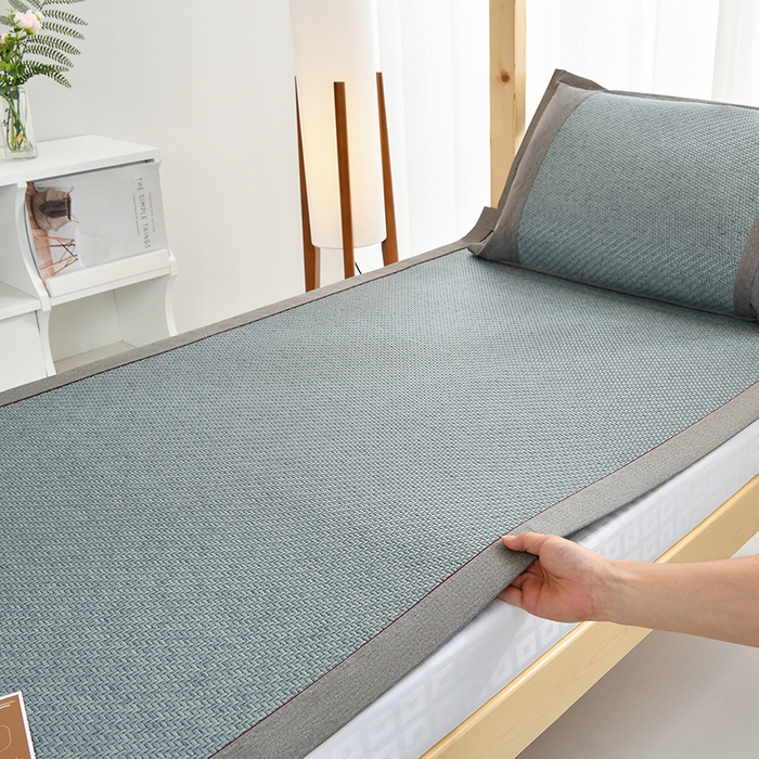 小牛席业 2025新款PE冷感霸王藤凉席（经典包边款） 蓝色