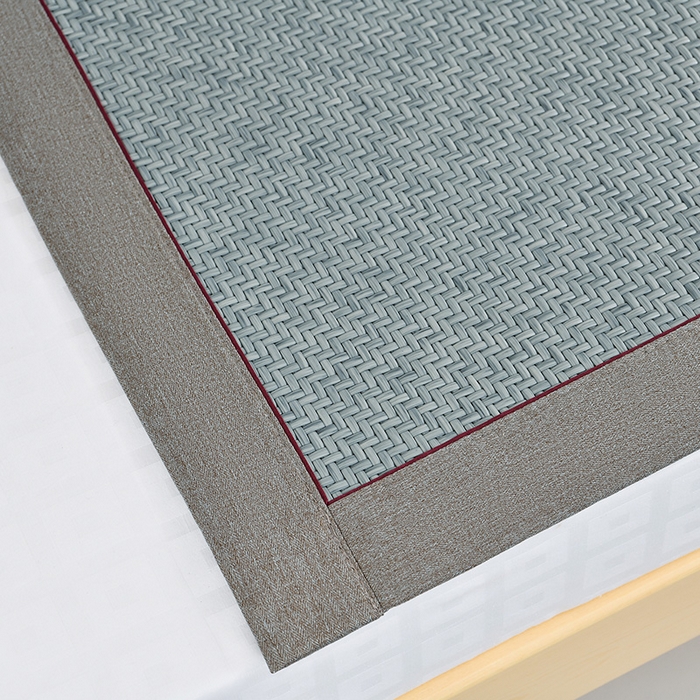 91家纺网 家纺一手货源 找家纺 小牛席业 2025新款PE冷感霸王藤凉席（经典包边款） 蓝色