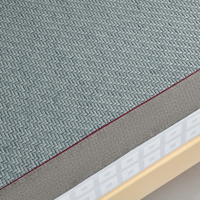 91家纺网 家纺一手货源 找家纺 小牛席业 2025新款PE冷感霸王藤凉席（经典包边款） 蓝色