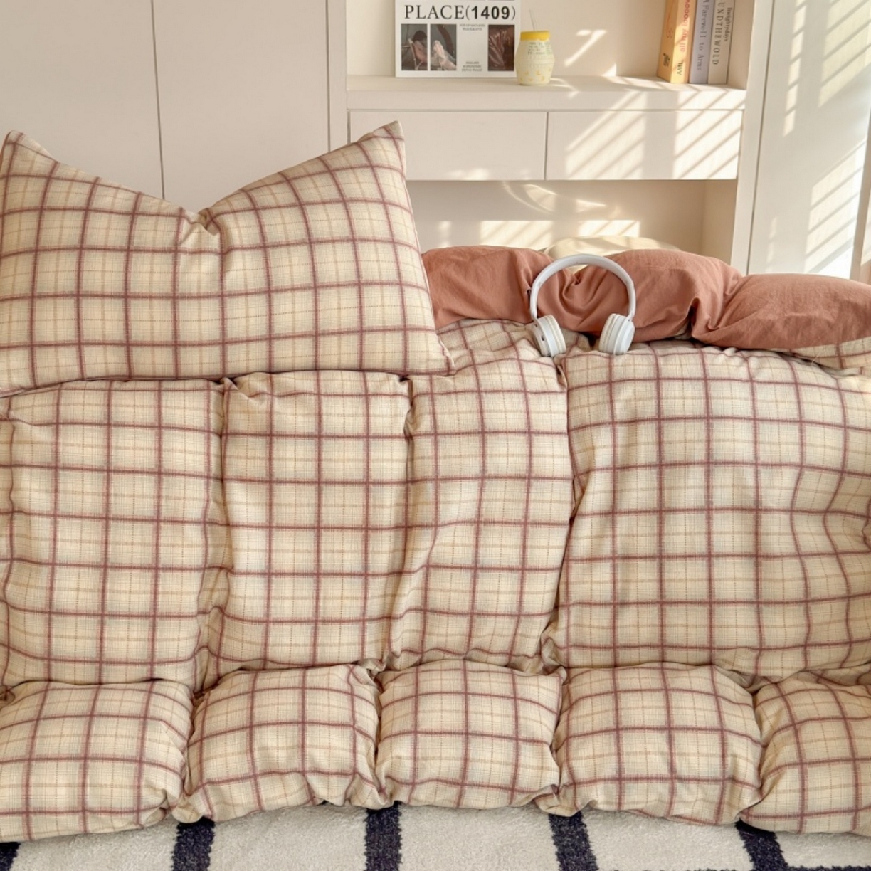 91家纺网 家纺一手货源 找家纺 雨田家纺 2025新款A类汉麻双层纱学生宿舍三件套上下铺三件套 初春