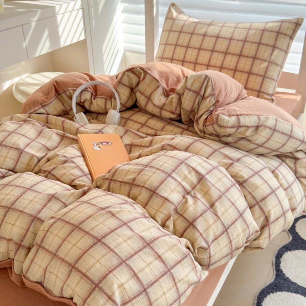 91家纺网 家纺一手货源 找家纺 雨田家纺 2025新款A类汉麻双层纱学生宿舍三件套上下铺三件套 初春