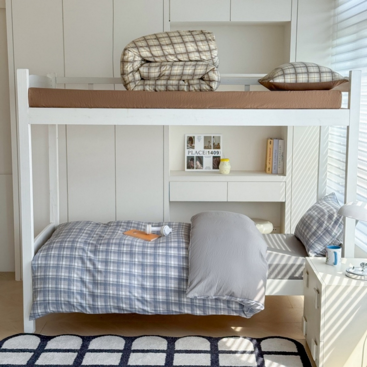 91家纺网 家纺一手货源 找家纺 雨田家纺 2025新款A类汉麻双层纱学生宿舍三件套上下铺三件套 快乐时光