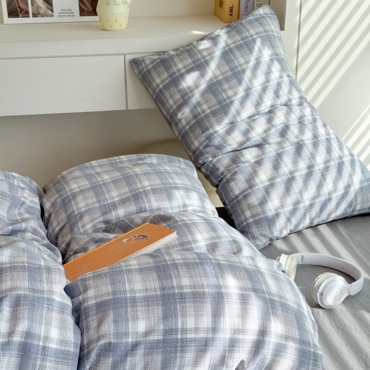 91家纺网 家纺一手货源 找家纺 雨田家纺 2025新款A类汉麻双层纱学生宿舍三件套上下铺三件套 快乐时光