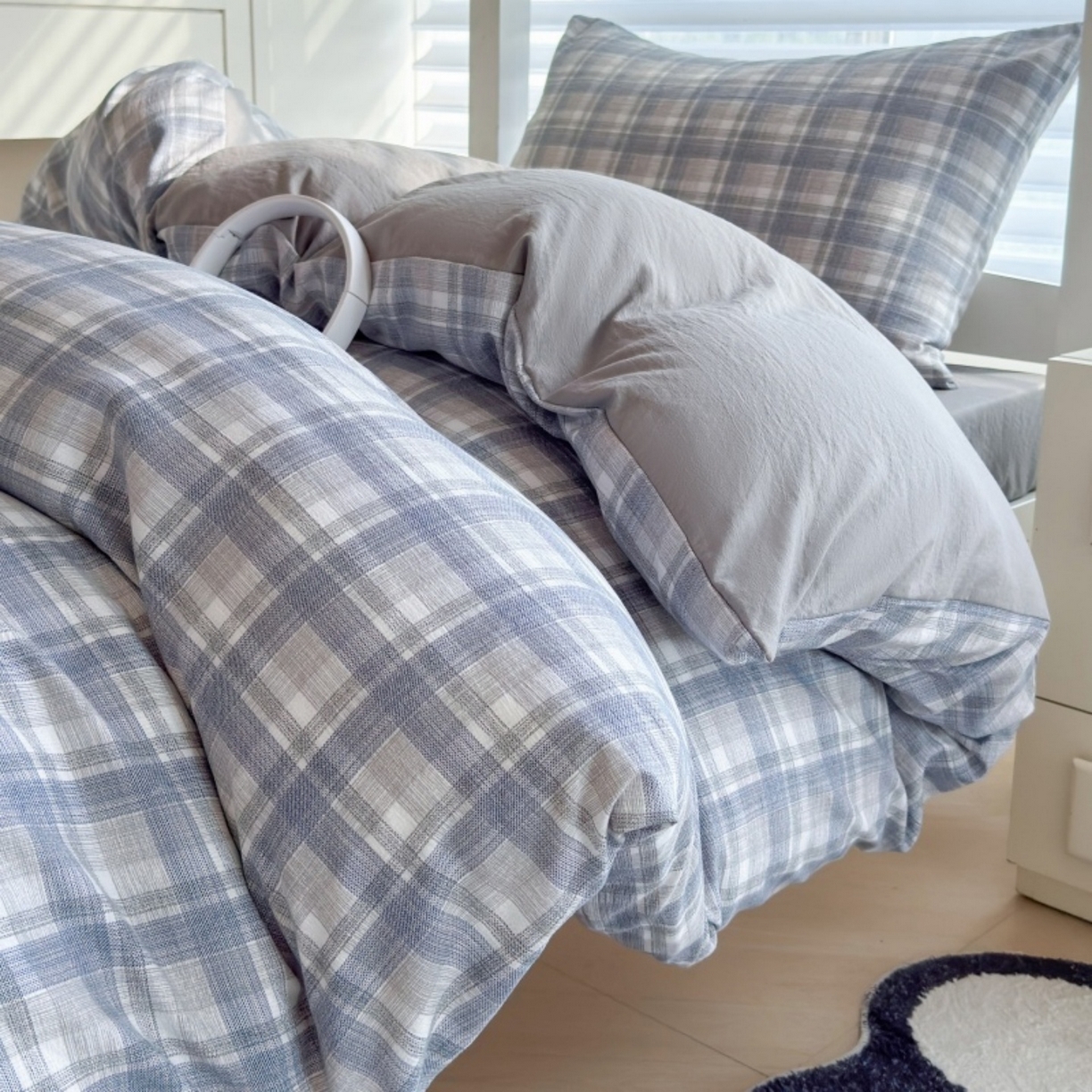 91家纺网 家纺一手货源 找家纺 雨田家纺 2025新款A类汉麻双层纱学生宿舍三件套上下铺三件套 快乐时光