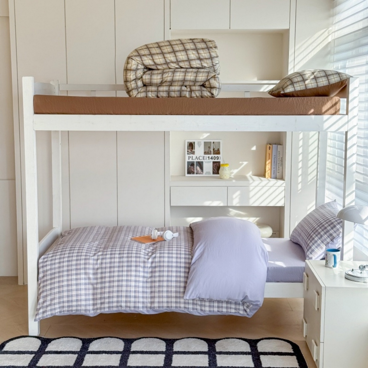 91家纺网 家纺一手货源 找家纺 雨田家纺 2025新款A类汉麻双层纱学生宿舍三件套上下铺三件套 紫韵