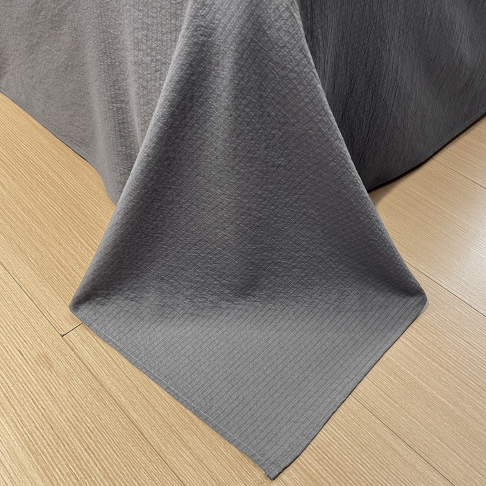 91家纺网 家纺一手货源 找家纺 王朝国际 2026爆款皱皱双层纱四件套暗香紫