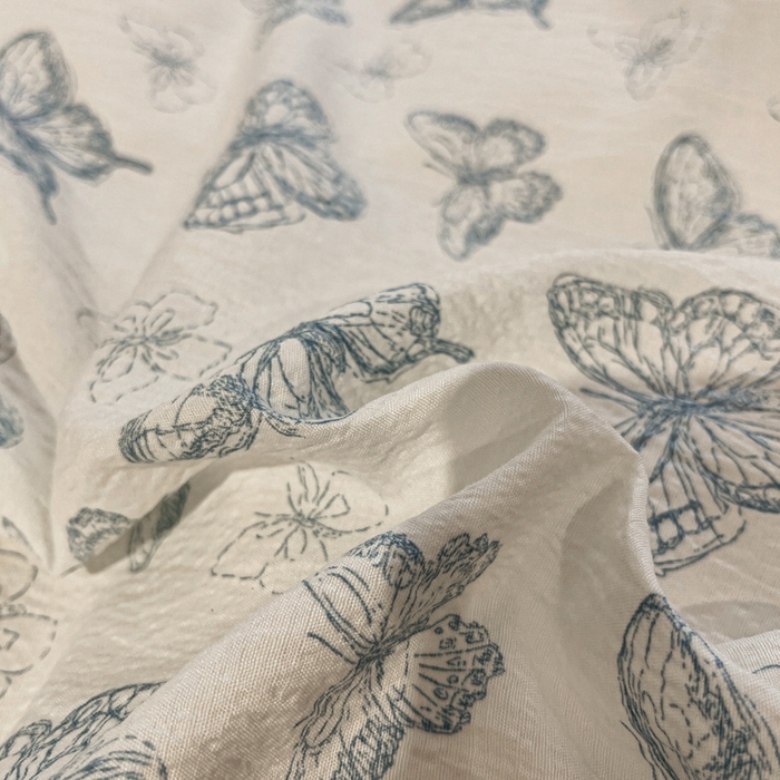 91家纺网 家纺一手货源 找家纺 王朝国际 2026爆款皱皱双层纱四件套蝶舞