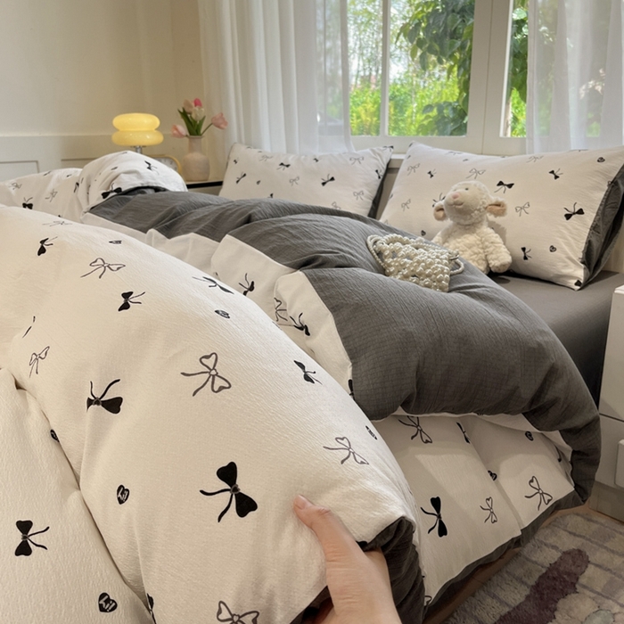 王朝国际 2026爆款皱皱双层纱四件套告白