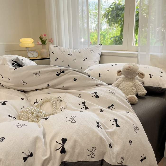 91家纺网 家纺一手货源 找家纺 王朝国际 2026爆款皱皱双层纱四件套告白