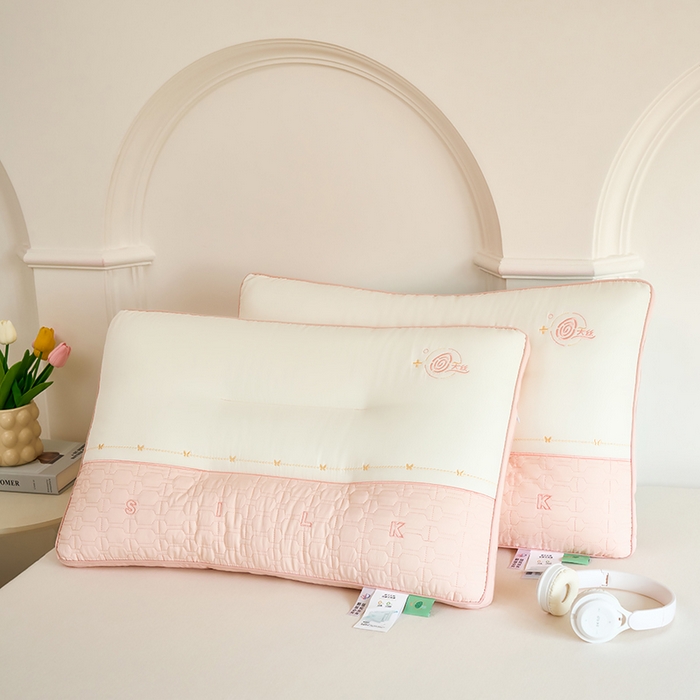 91家纺网 家纺一手货源 找家纺 晚儿 2025新款天丝美 肤护颈枕枕头枕芯 粉色