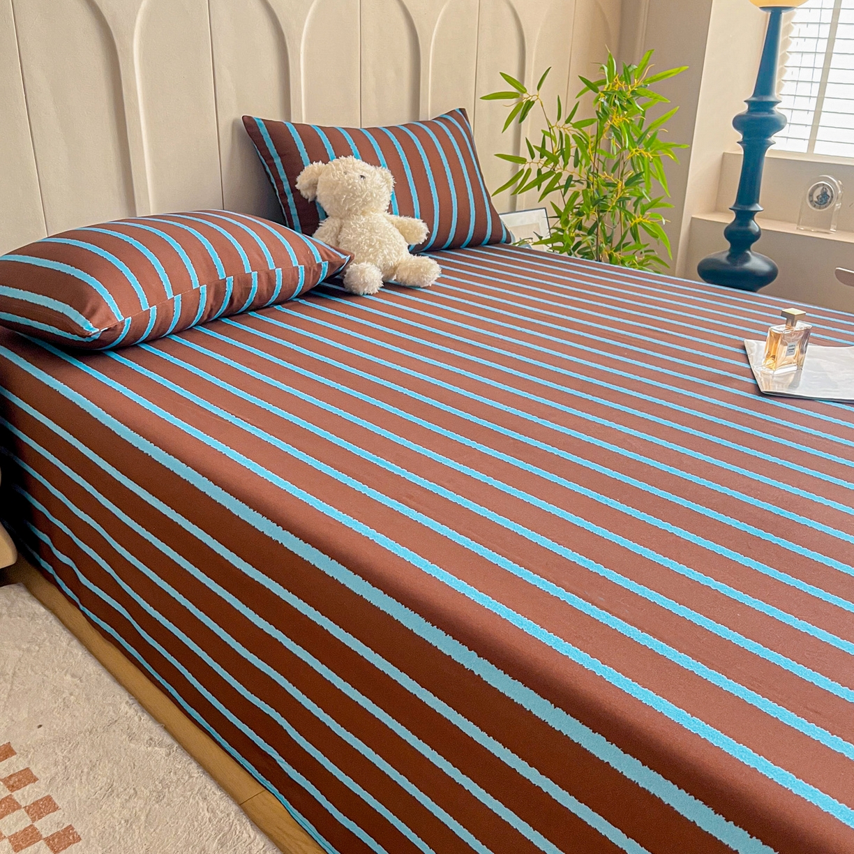 91家纺网 家纺一手货源 找家纺 慕梵家居2025新款100%全棉磨毛单床单 律动咖