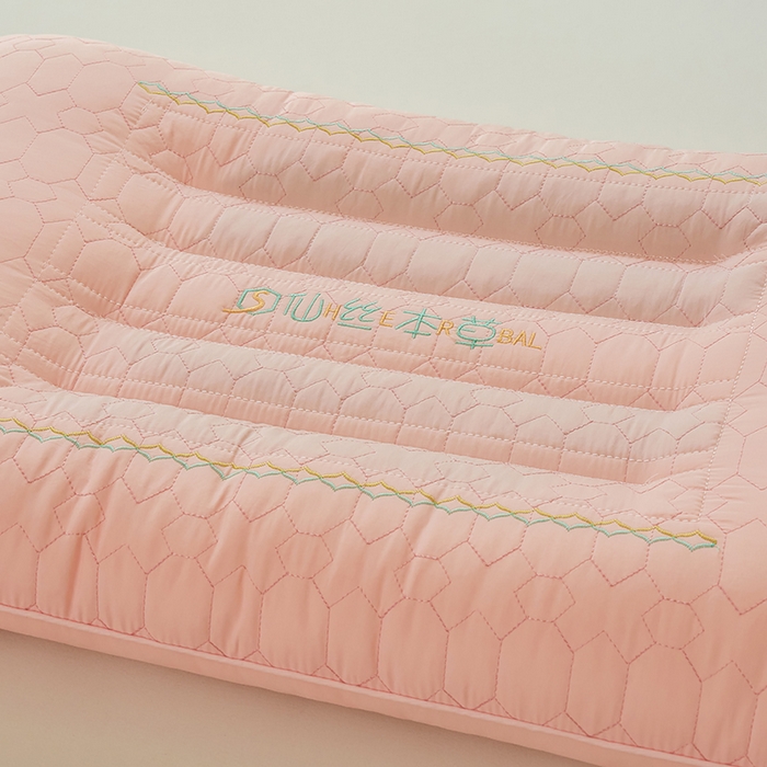 91家纺网 家纺一手货源 找家纺 晚儿 2025新款负离子仙丝本草枕枕头枕芯 粉色