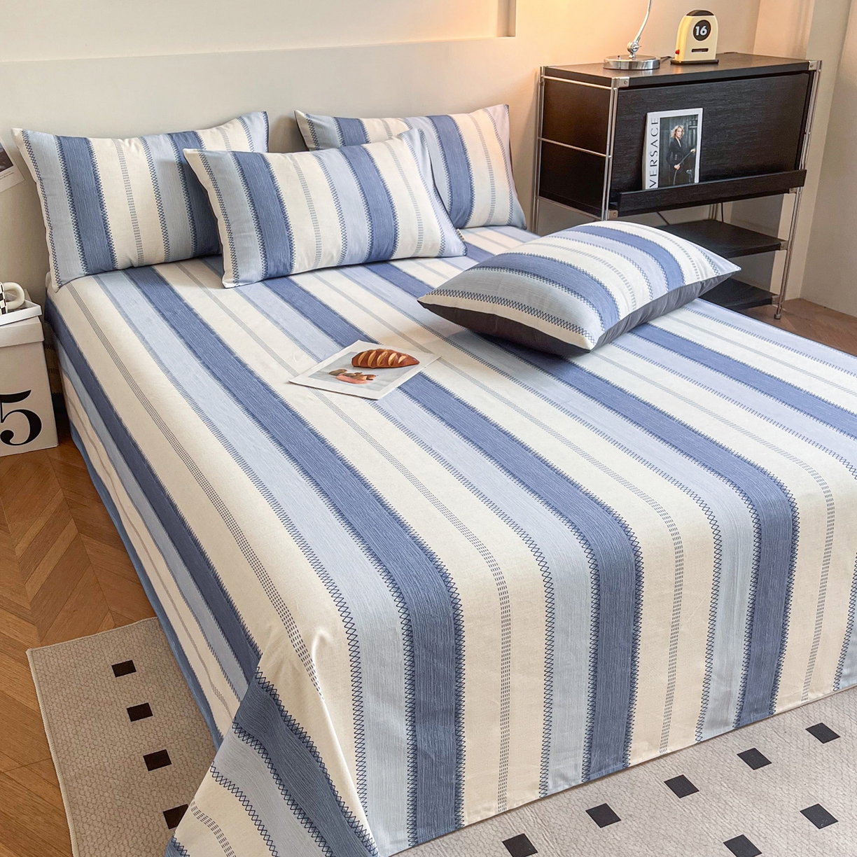 91家纺网 家纺一手货源 找家纺 慕梵家居2025新款100%全棉磨毛单床单 晴空