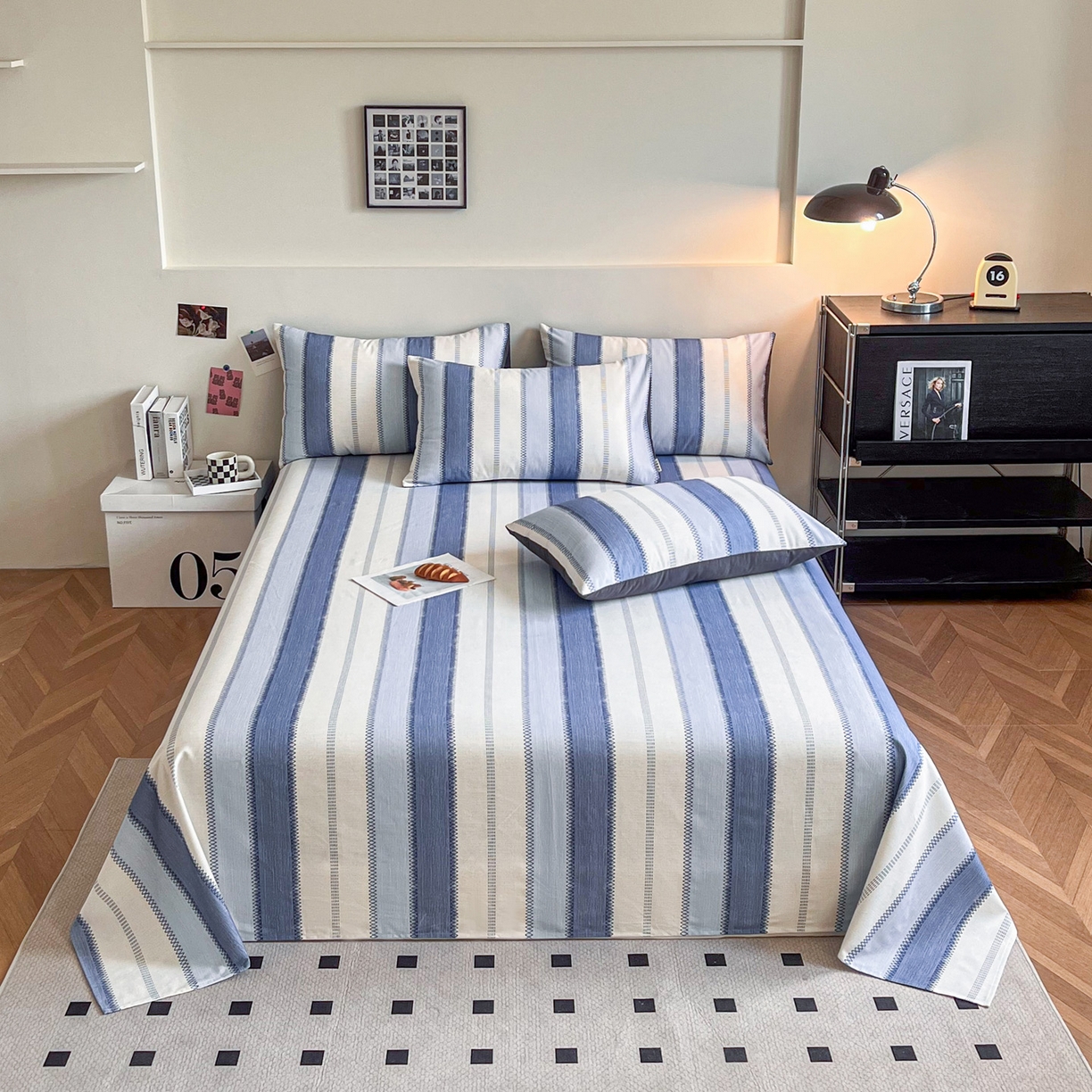 91家纺网 家纺一手货源 找家纺 慕梵家居2025新款100%全棉磨毛单床单 晴空