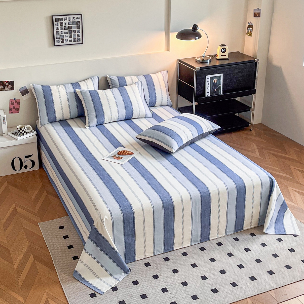 91家纺网 家纺一手货源 找家纺 慕梵家居2025新款100%全棉磨毛单床单 晴空