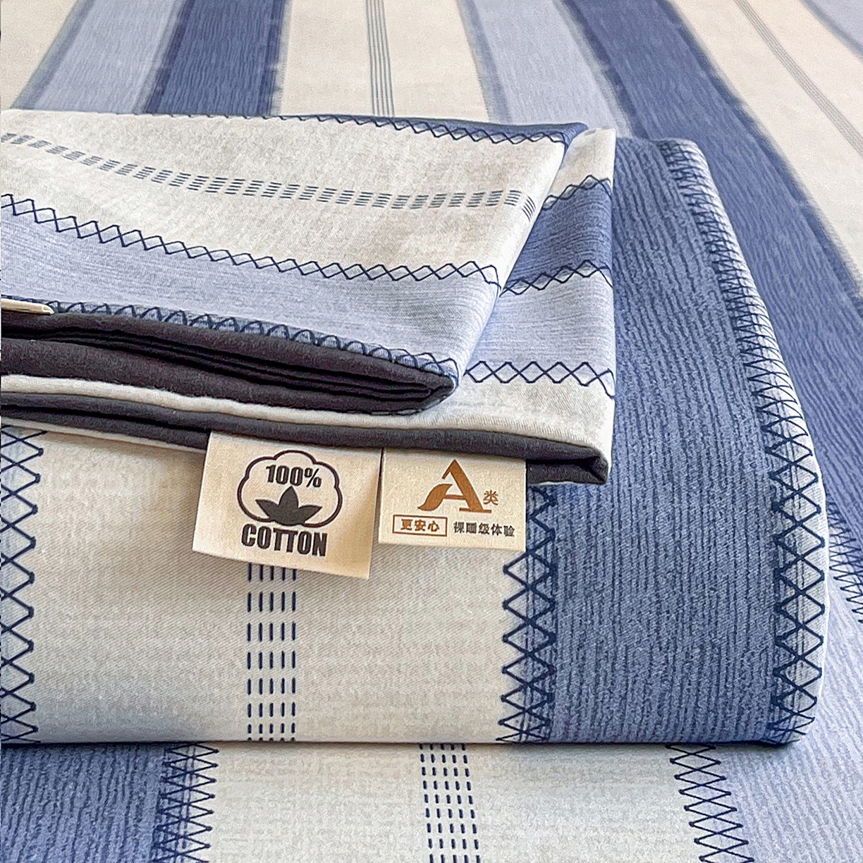 91家纺网 家纺一手货源 找家纺 慕梵家居2025新款100%全棉磨毛单床单 晴空