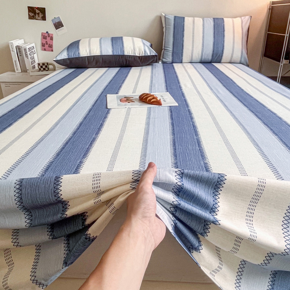 91家纺网 家纺一手货源 找家纺 慕梵家居2025新款100%全棉磨毛单床单 晴空