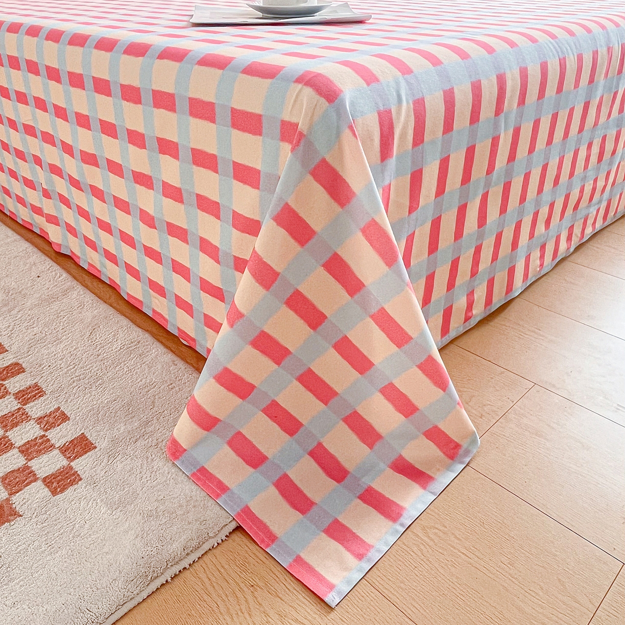 91家纺网 家纺一手货源 找家纺 慕梵家居2025新款100%全棉磨毛单床单 糖果粉