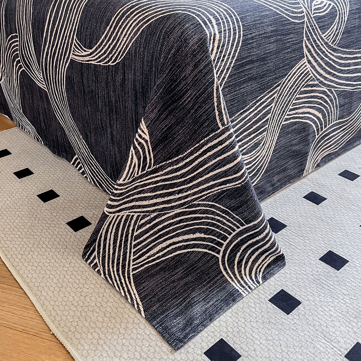 91家纺网 家纺一手货源 找家纺 慕梵家居2025新款100%全棉磨毛单床单 星轨