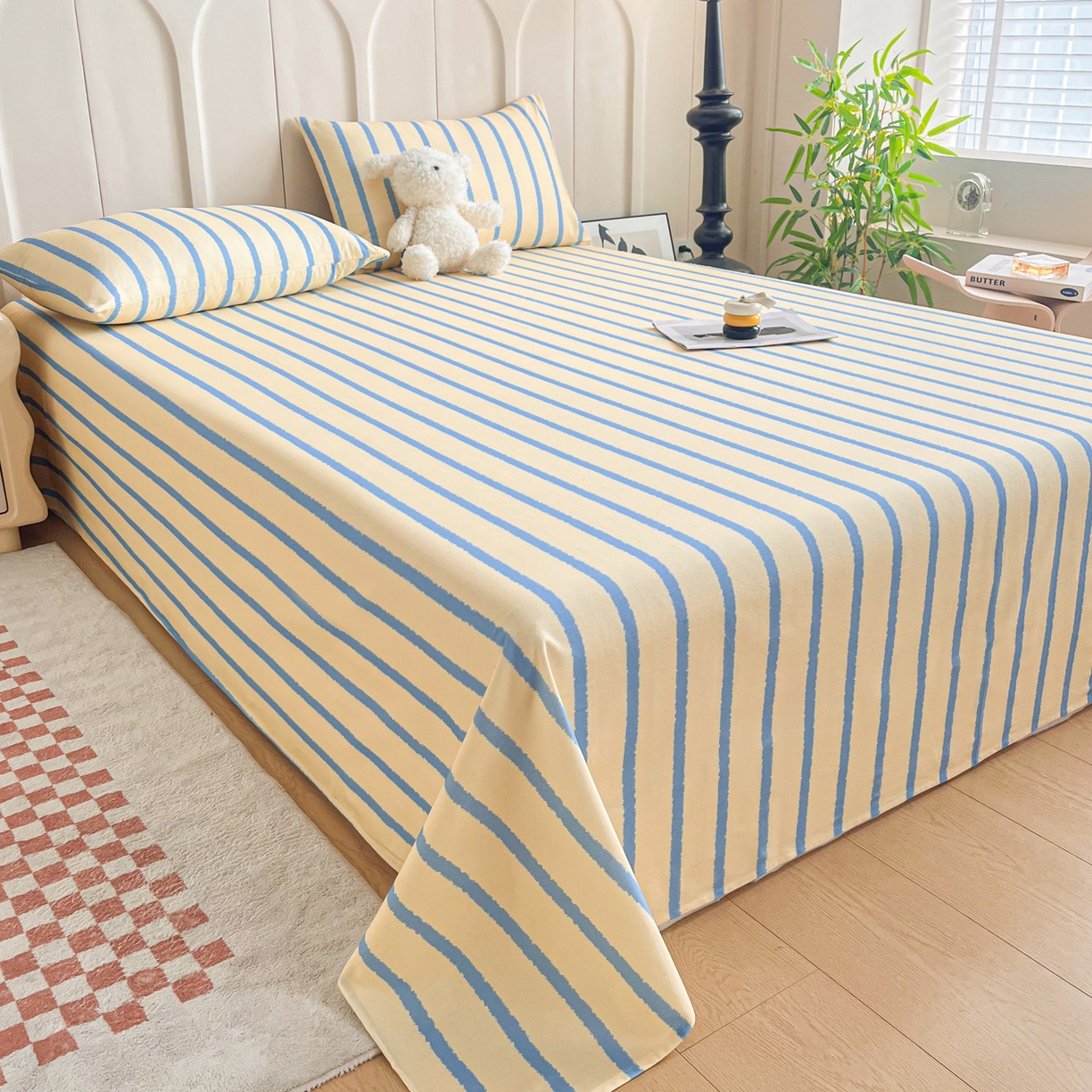 91家纺网 家纺一手货源 找家纺 慕梵家居2025新款100%全棉磨毛单床单 跃梦