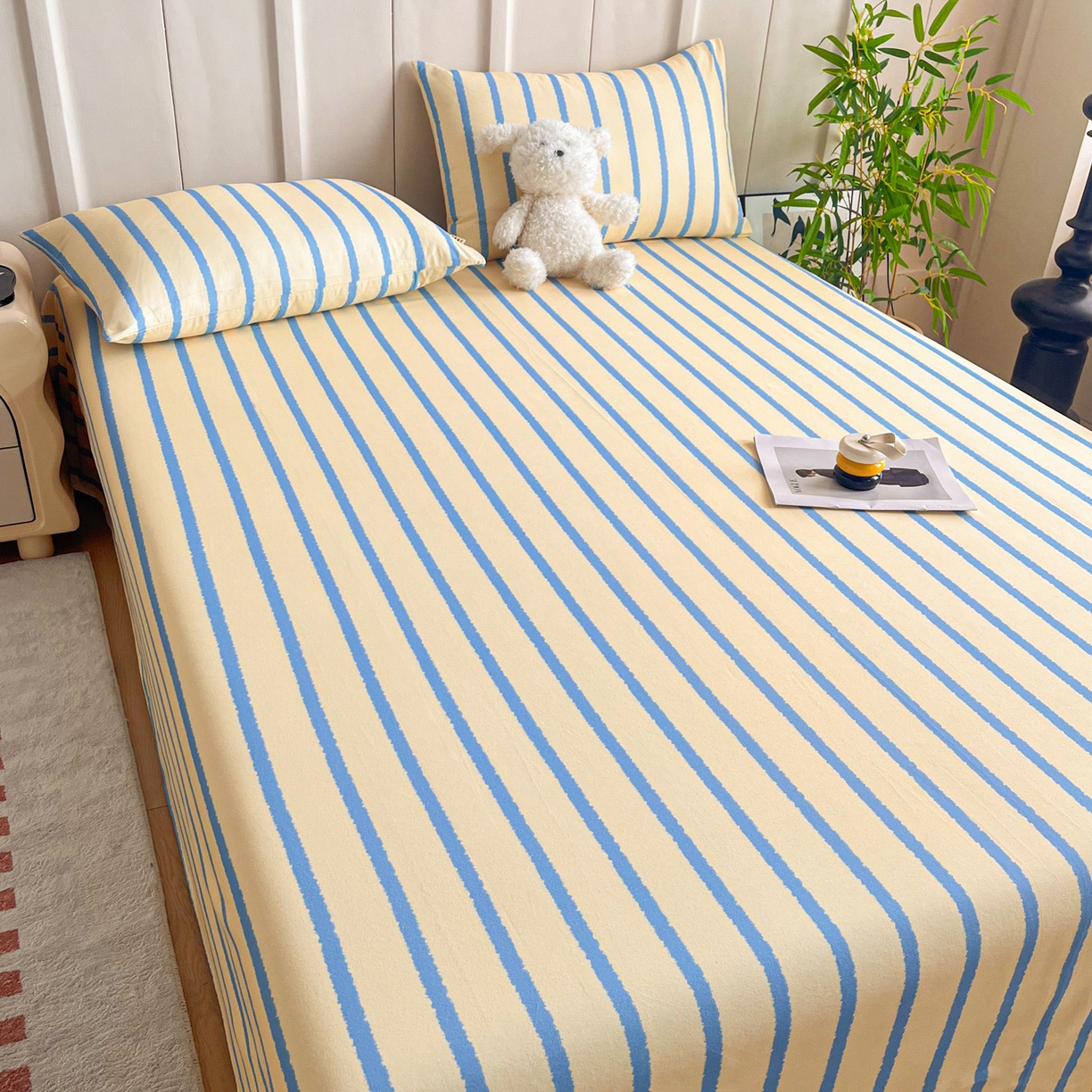 91家纺网 家纺一手货源 找家纺 慕梵家居2025新款100%全棉磨毛单床单 跃梦