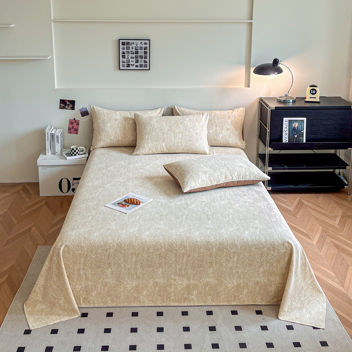 91家纺网 家纺一手货源 找家纺 慕梵家居2025新款100%全棉磨毛单床单 织语