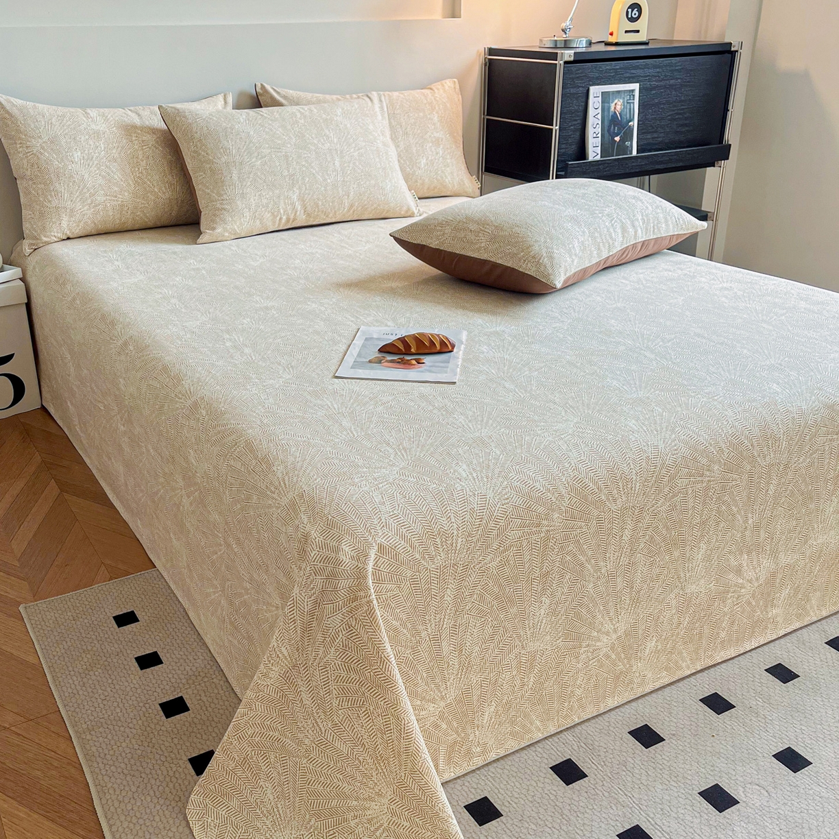 91家纺网 家纺一手货源 找家纺 慕梵家居2025新款100%全棉磨毛单床单 织语