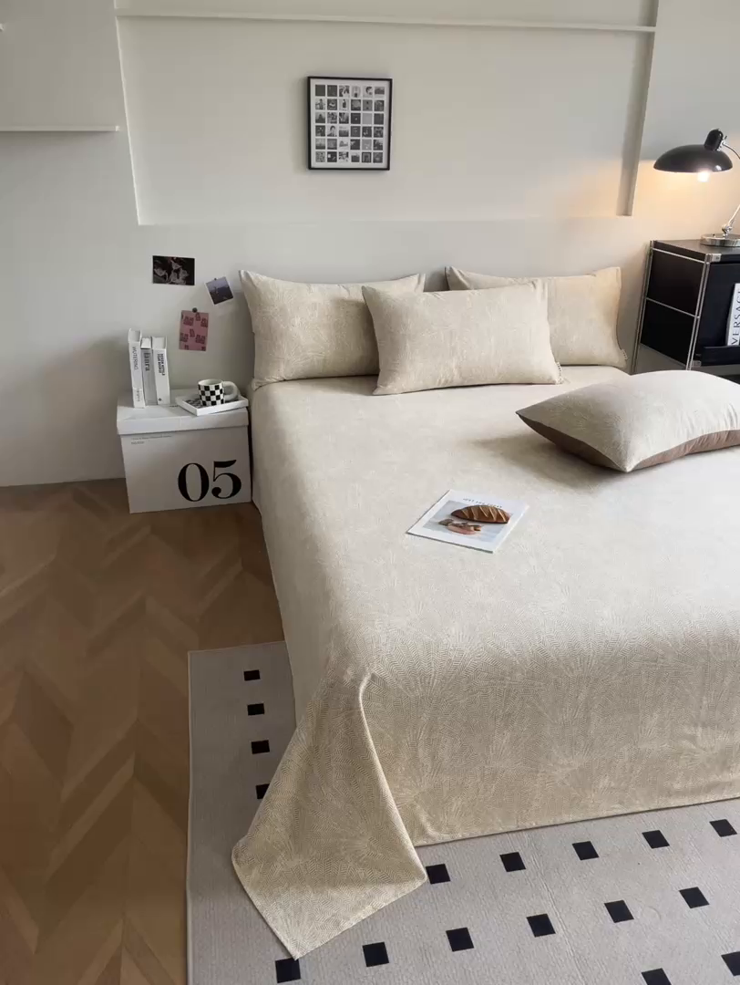 91家纺网 家纺一手货源 找家纺 慕梵家居2025新款100%全棉磨毛单床单 织语