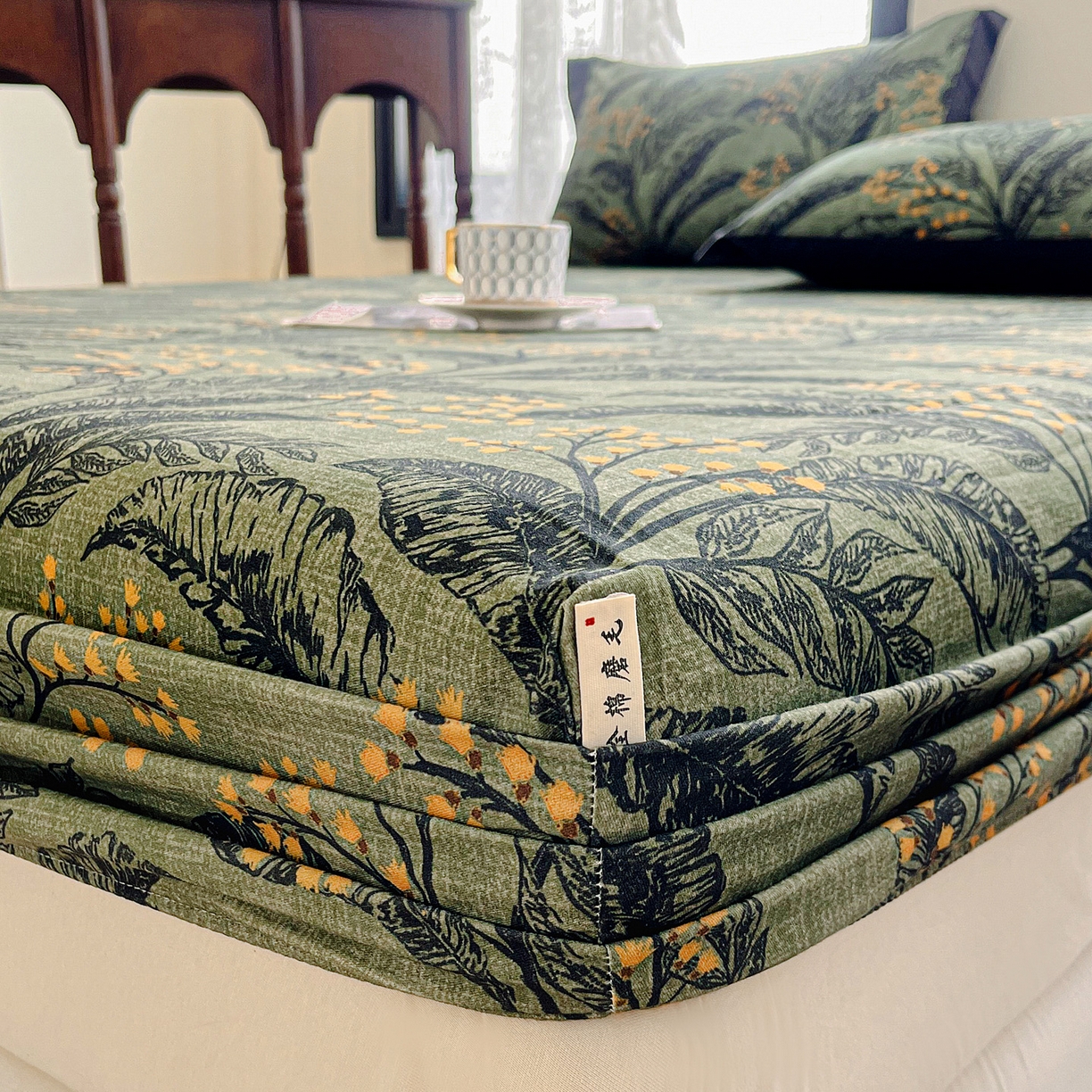 91家纺网 家纺一手货源 找家纺 慕梵家居2025新款100%全棉磨毛包边款床笠 硕果累累