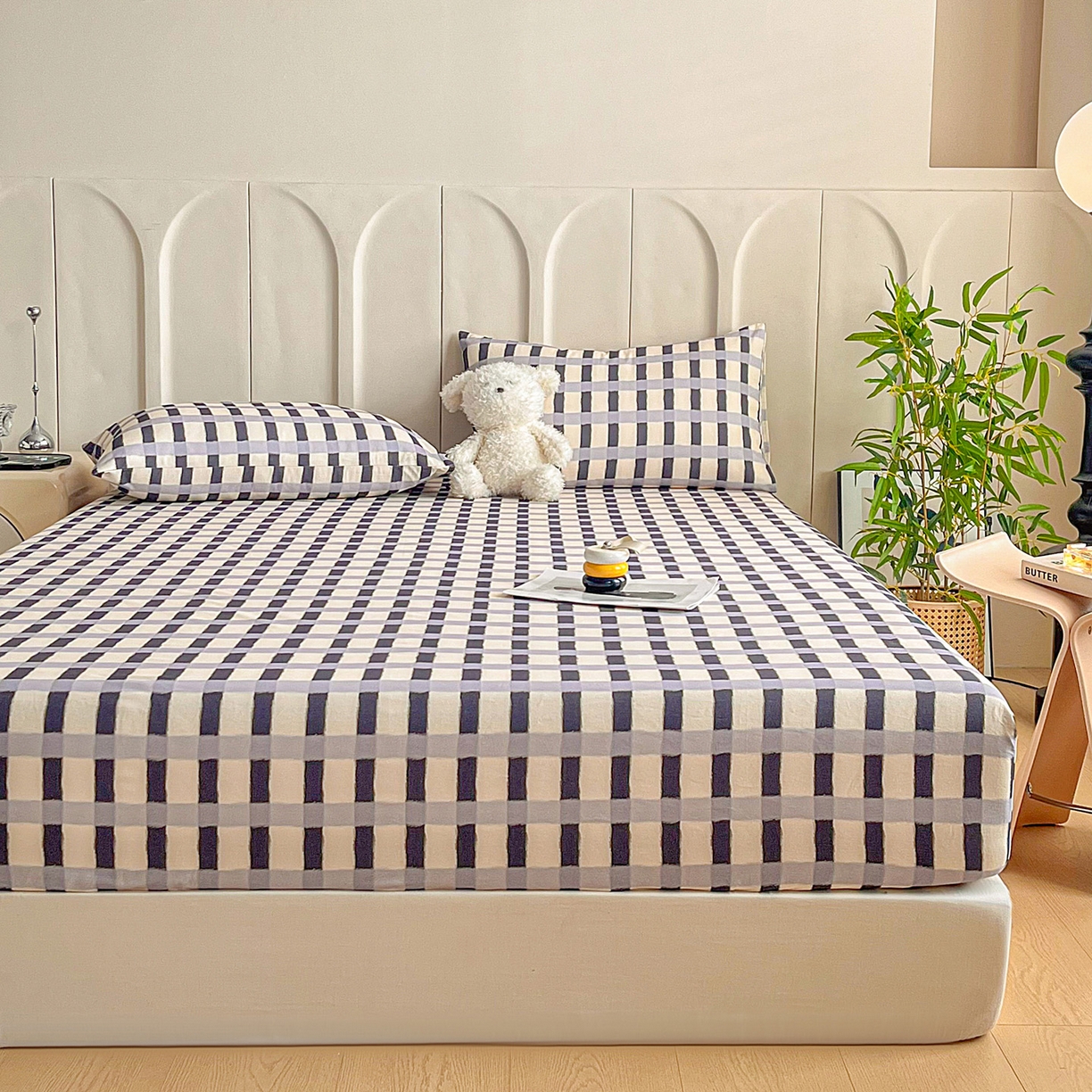 91家纺网 家纺一手货源 找家纺 慕梵家居2025新款100%全棉磨毛单床笠 缤纷