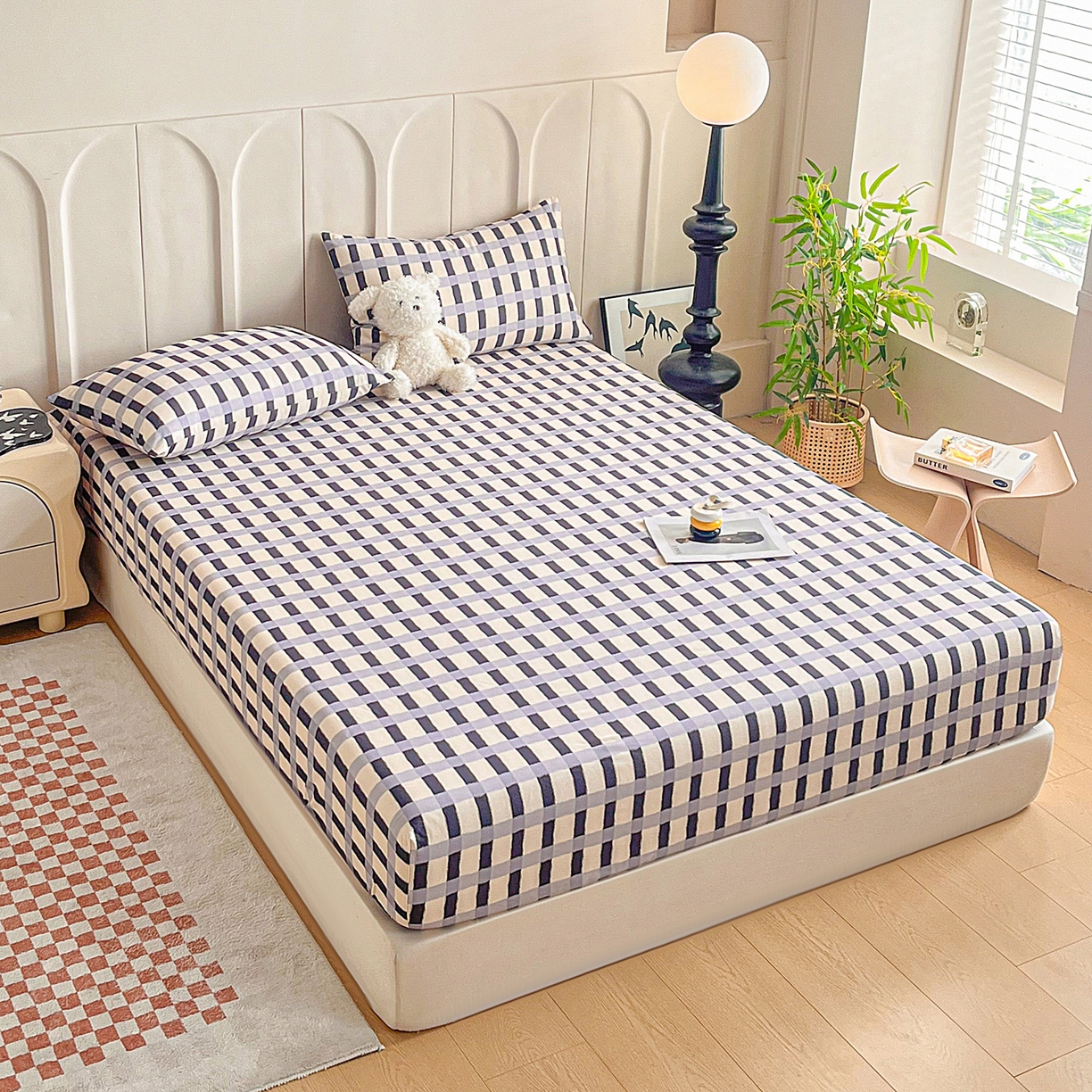 91家纺网 家纺一手货源 找家纺 慕梵家居2025新款100%全棉磨毛单床笠 缤纷