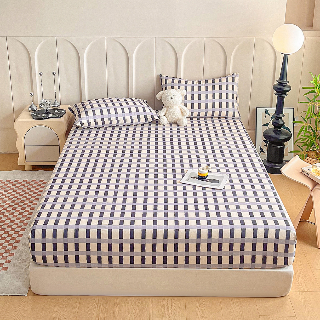 91家纺网 家纺一手货源 找家纺 慕梵家居2025新款100%全棉磨毛单床笠 缤纷