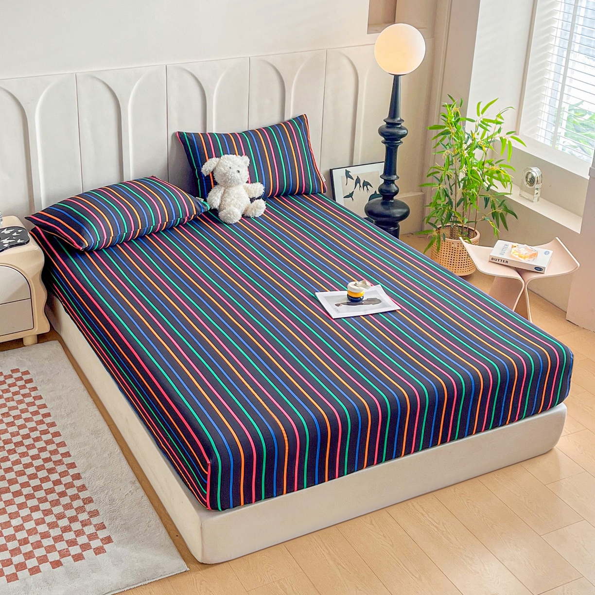 91家纺网 家纺一手货源 找家纺 慕梵家居2025新款100%全棉磨毛单床笠 炽热