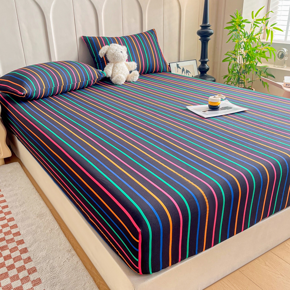 91家纺网 家纺一手货源 找家纺 慕梵家居2025新款100%全棉磨毛单床笠 炽热