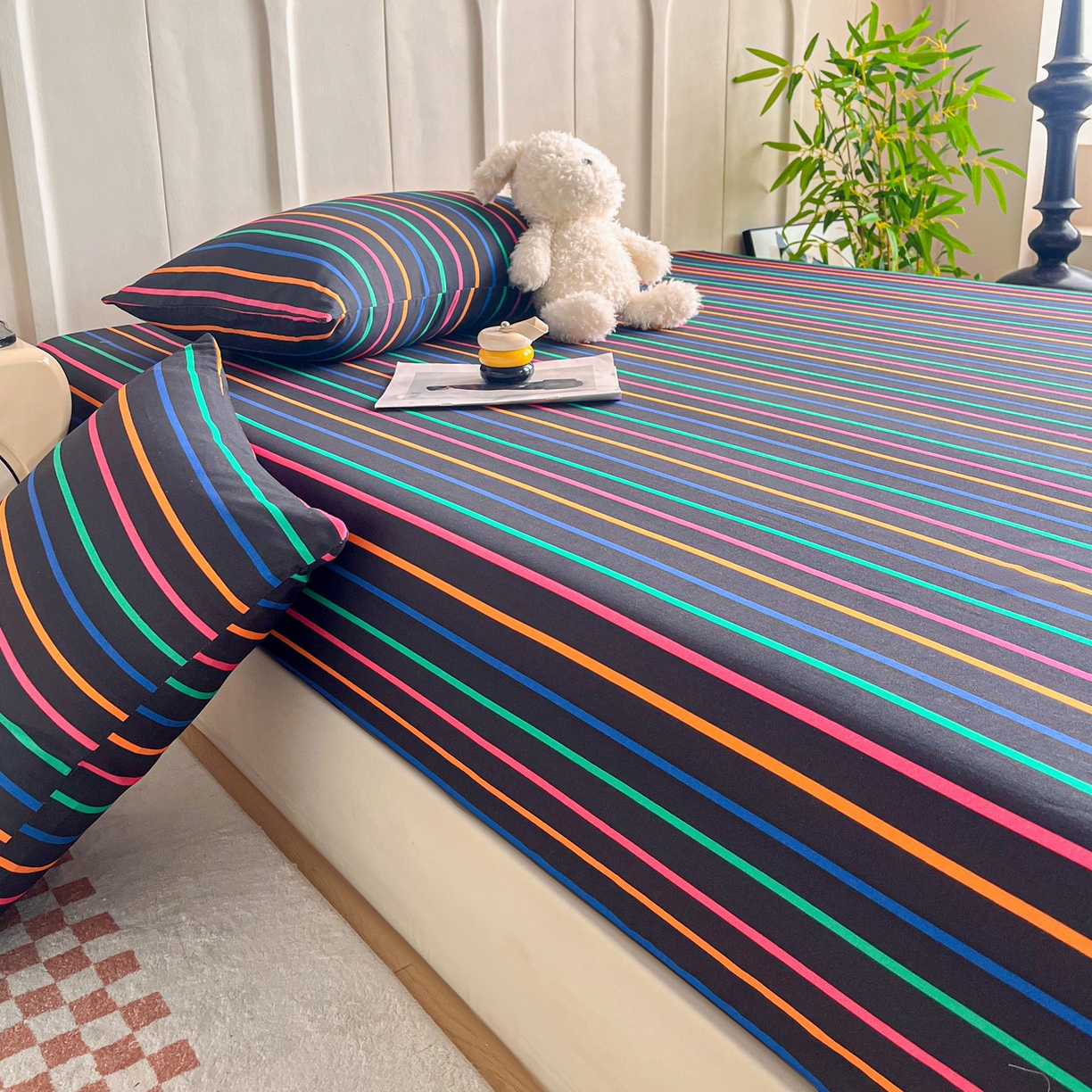 91家纺网 家纺一手货源 找家纺 慕梵家居2025新款100%全棉磨毛单床笠 炽热