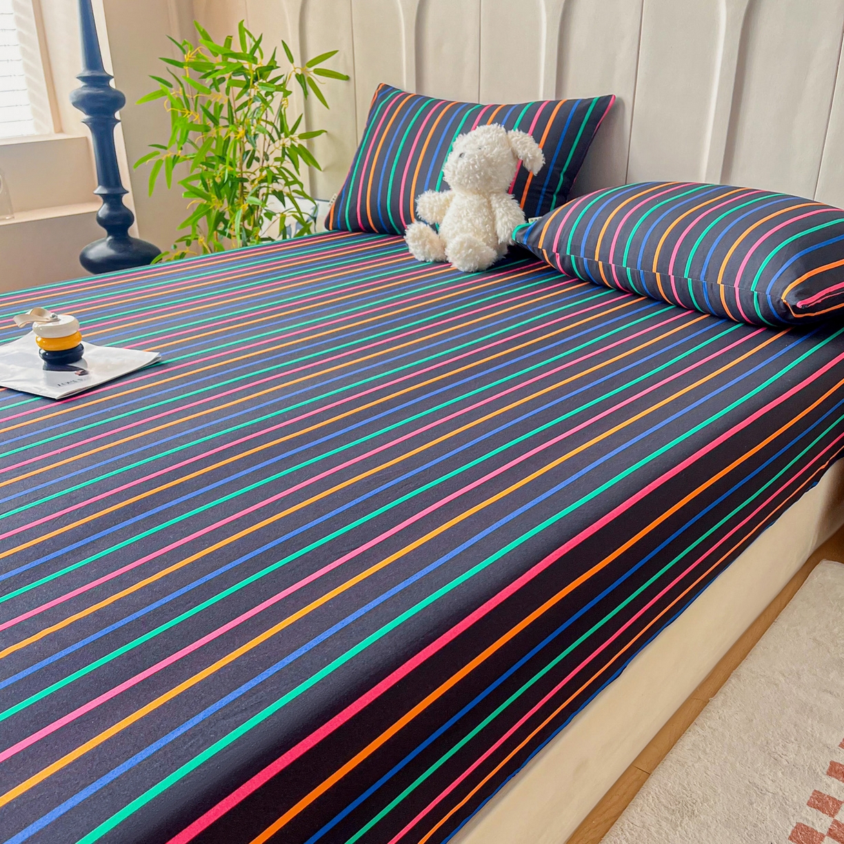 91家纺网 家纺一手货源 找家纺 慕梵家居2025新款100%全棉磨毛单床笠 炽热