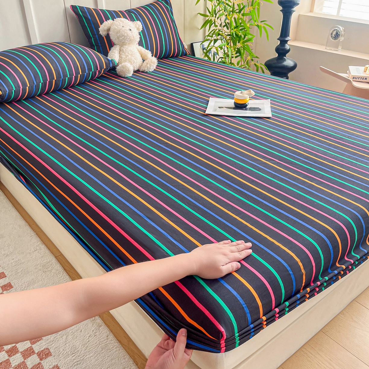 91家纺网 家纺一手货源 找家纺 慕梵家居2025新款100%全棉磨毛单床笠 炽热