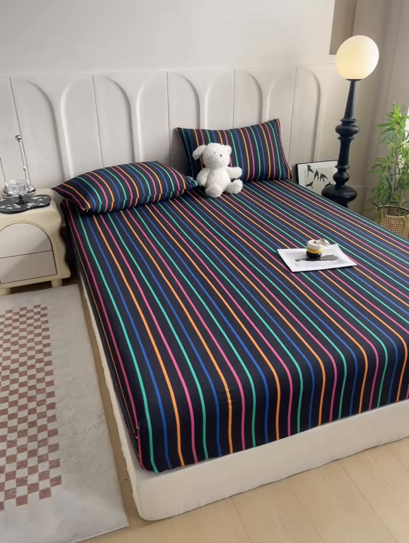 91家纺网 家纺一手货源 找家纺 慕梵家居2025新款100%全棉磨毛单床笠 炽热