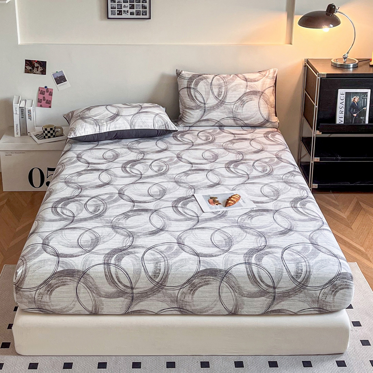 91家纺网 家纺一手货源 找家纺 慕梵家居2025新款100%全棉磨毛单床笠 漫行