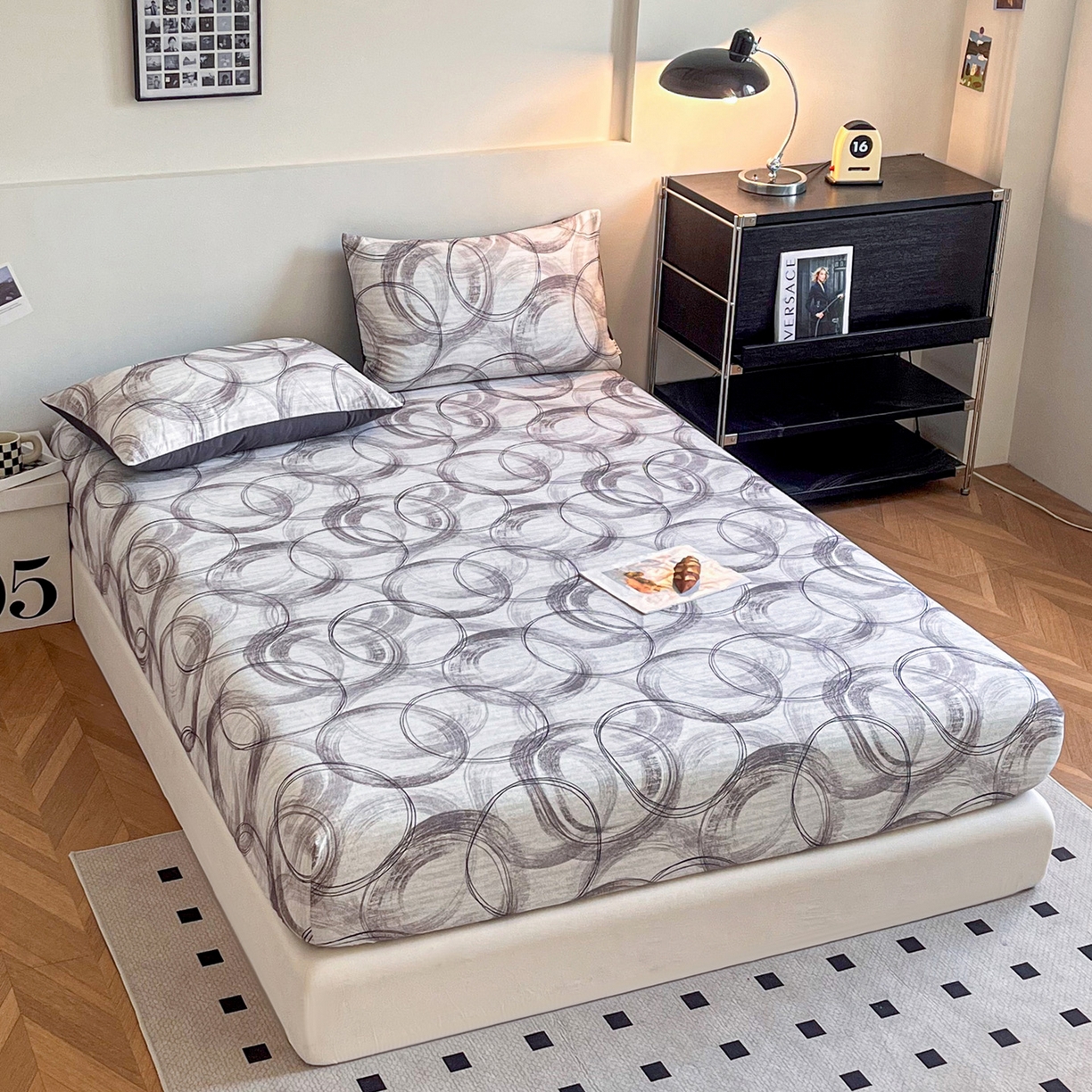 91家纺网 家纺一手货源 找家纺 慕梵家居2025新款100%全棉磨毛单床笠 漫行