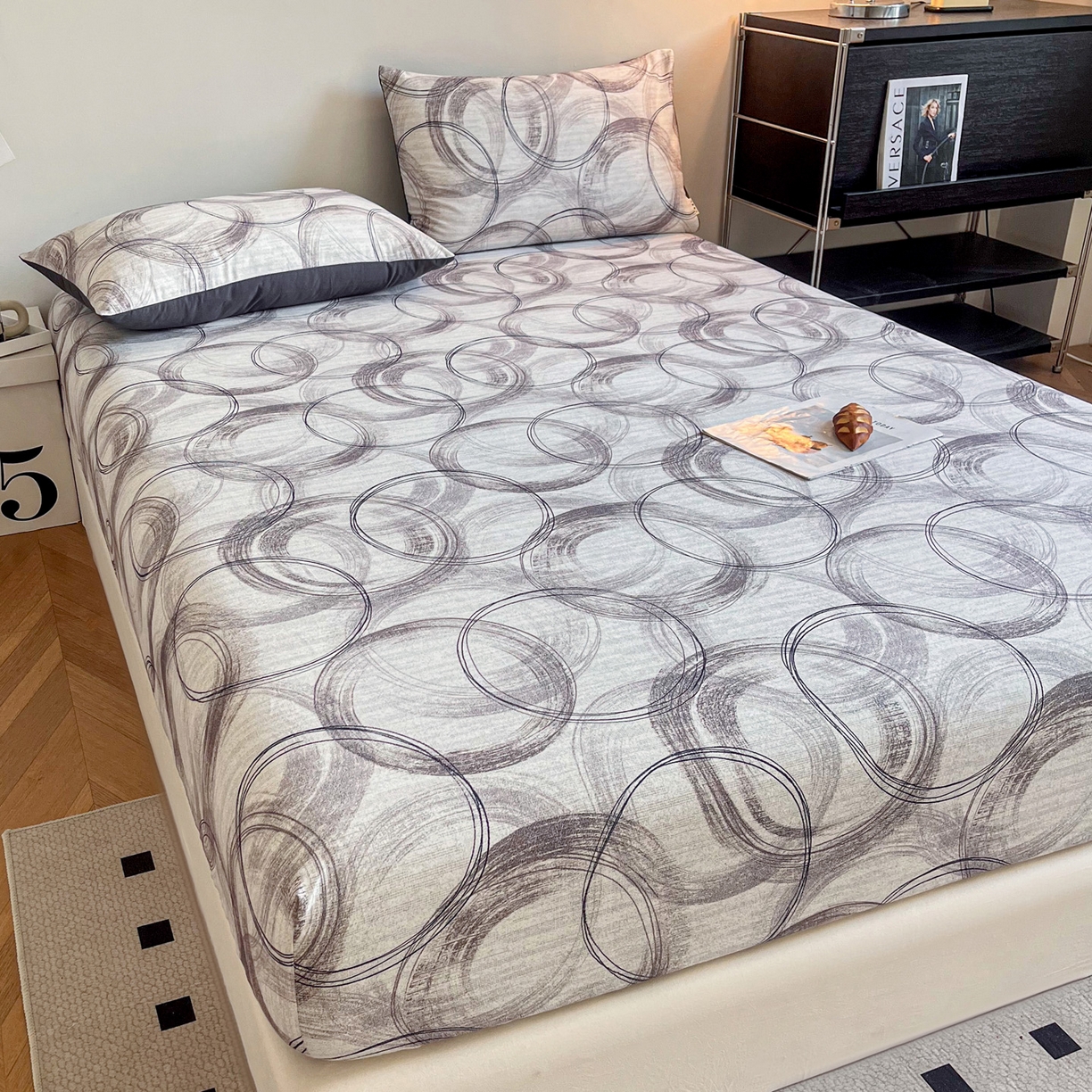 91家纺网 家纺一手货源 找家纺 慕梵家居2025新款100%全棉磨毛单床笠 漫行