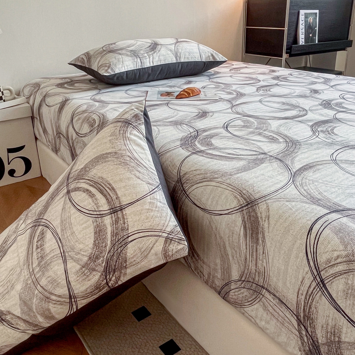 91家纺网 家纺一手货源 找家纺 慕梵家居2025新款100%全棉磨毛单床笠 漫行