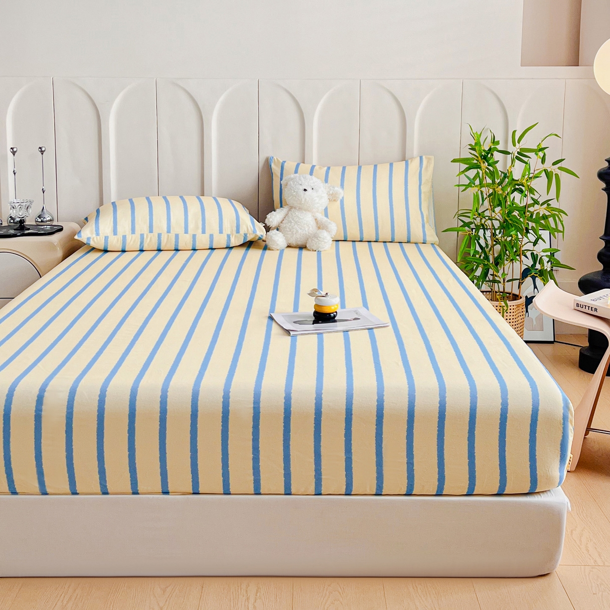 91家纺网 家纺一手货源 找家纺 慕梵家居2025新款100%全棉磨毛单床笠 跃梦