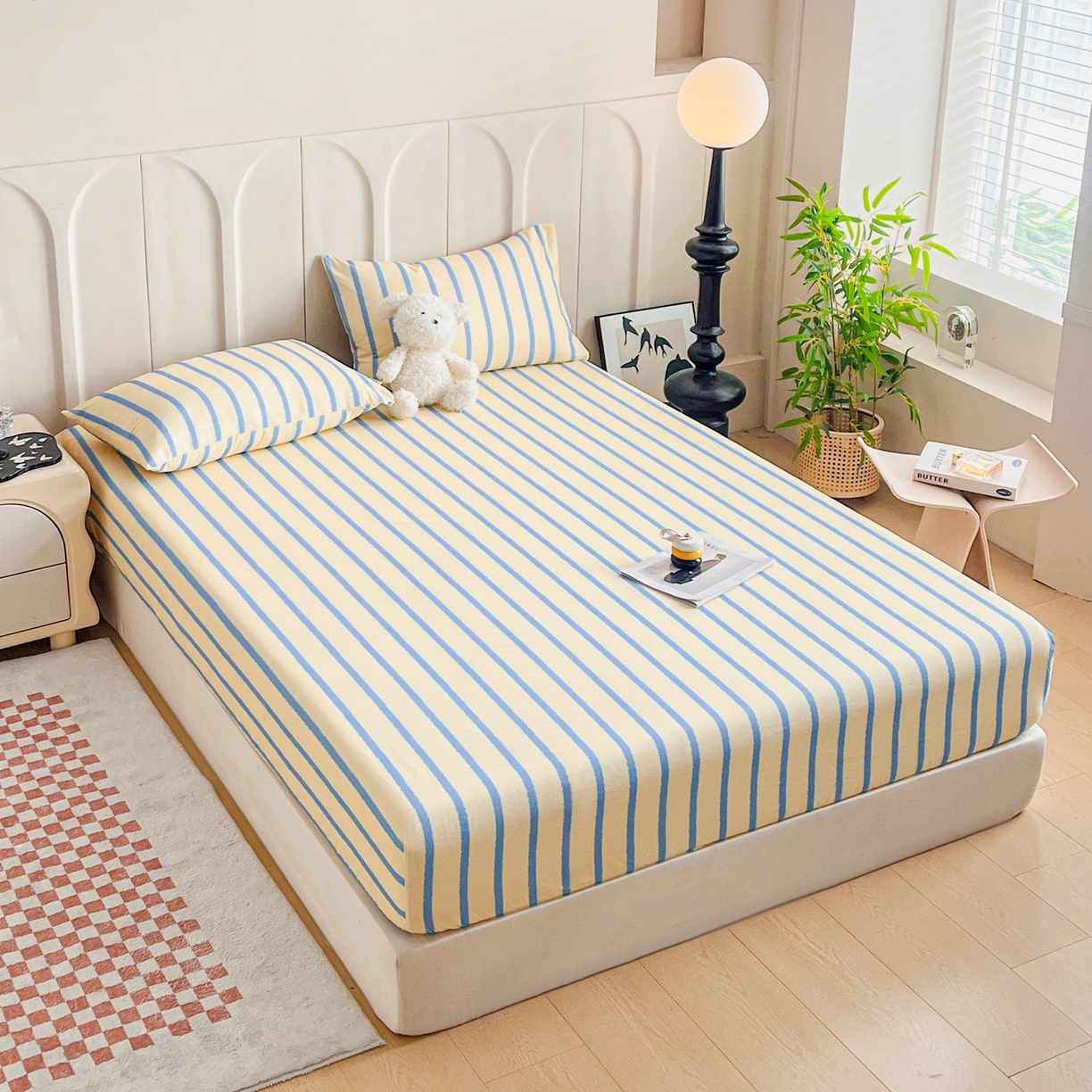 91家纺网 家纺一手货源 找家纺 慕梵家居2025新款100%全棉磨毛单床笠 跃梦