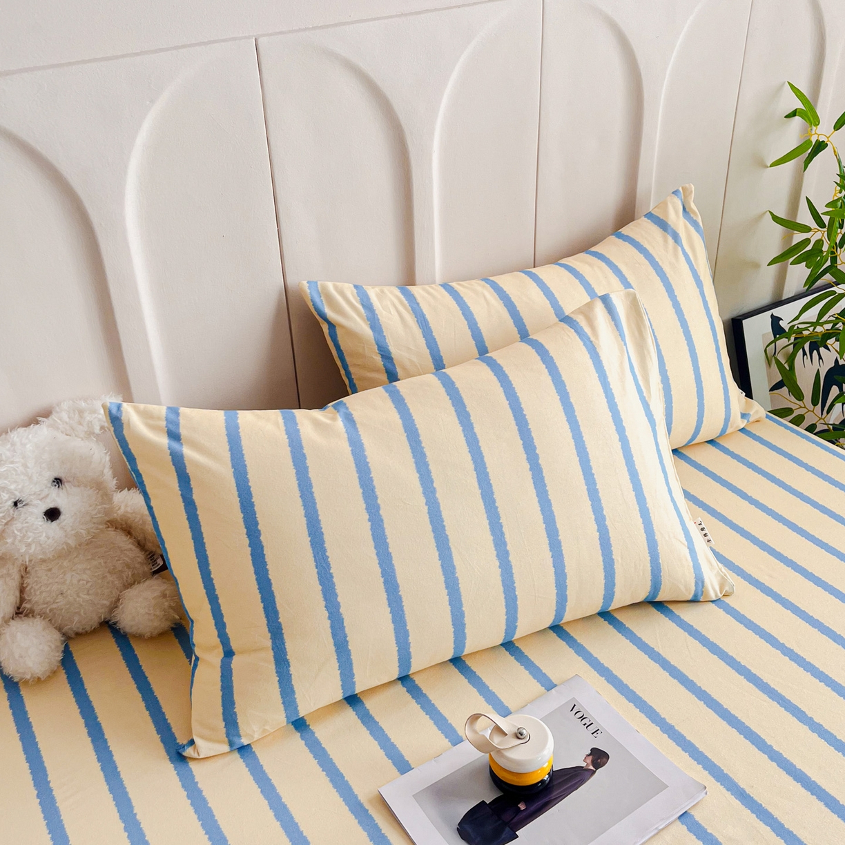 91家纺网 家纺一手货源 找家纺 慕梵家居2025新款100%全棉磨毛单床笠 跃梦