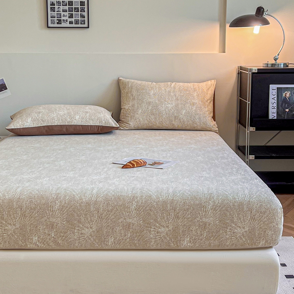 91家纺网 家纺一手货源 找家纺 慕梵家居2025新款100%全棉磨毛单床笠 织语