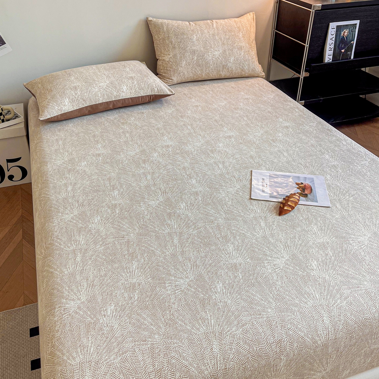 91家纺网 家纺一手货源 找家纺 慕梵家居2025新款100%全棉磨毛单床笠 织语