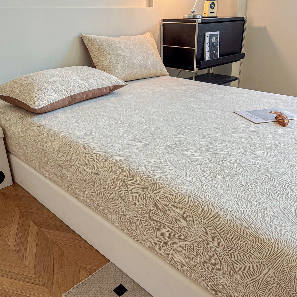 91家纺网 家纺一手货源 找家纺 慕梵家居2025新款100%全棉磨毛单床笠 织语